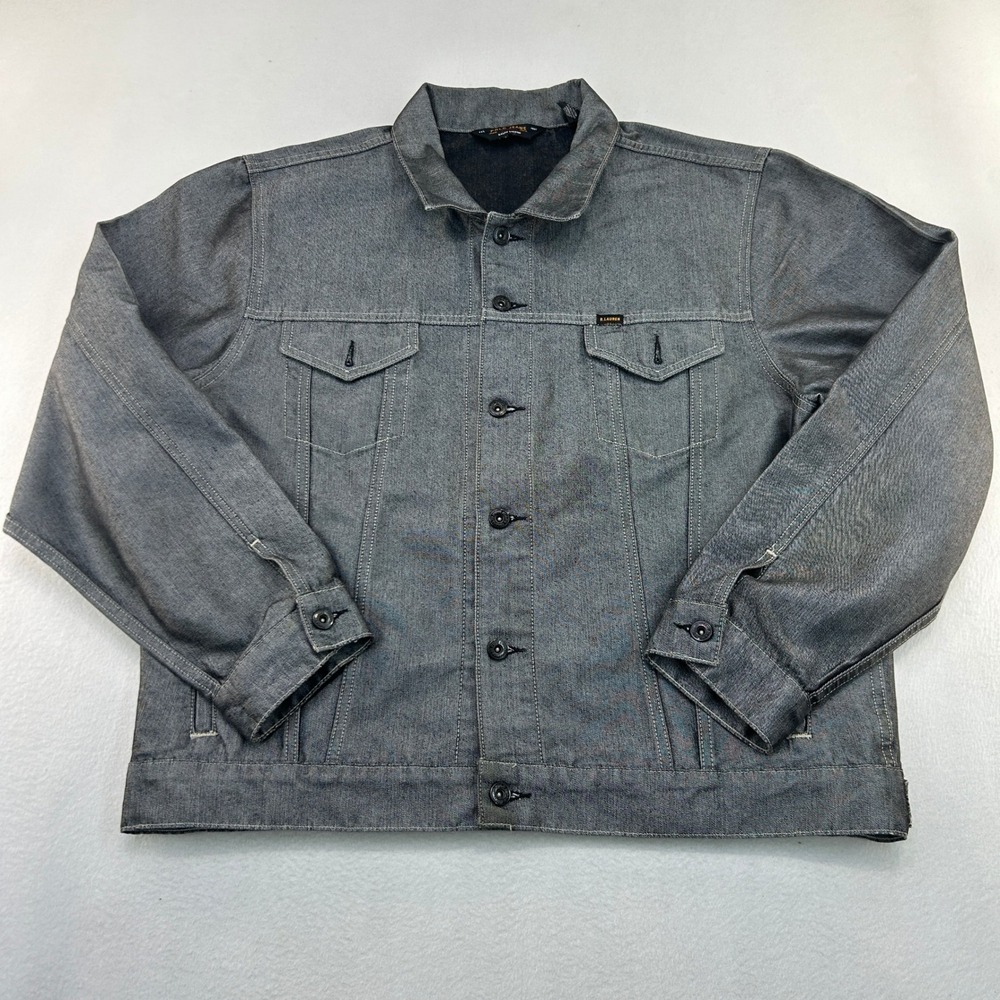 Polo Jeans Co Ralph Lauren Mens Grey Denim Trucker Jacket Large RN67437